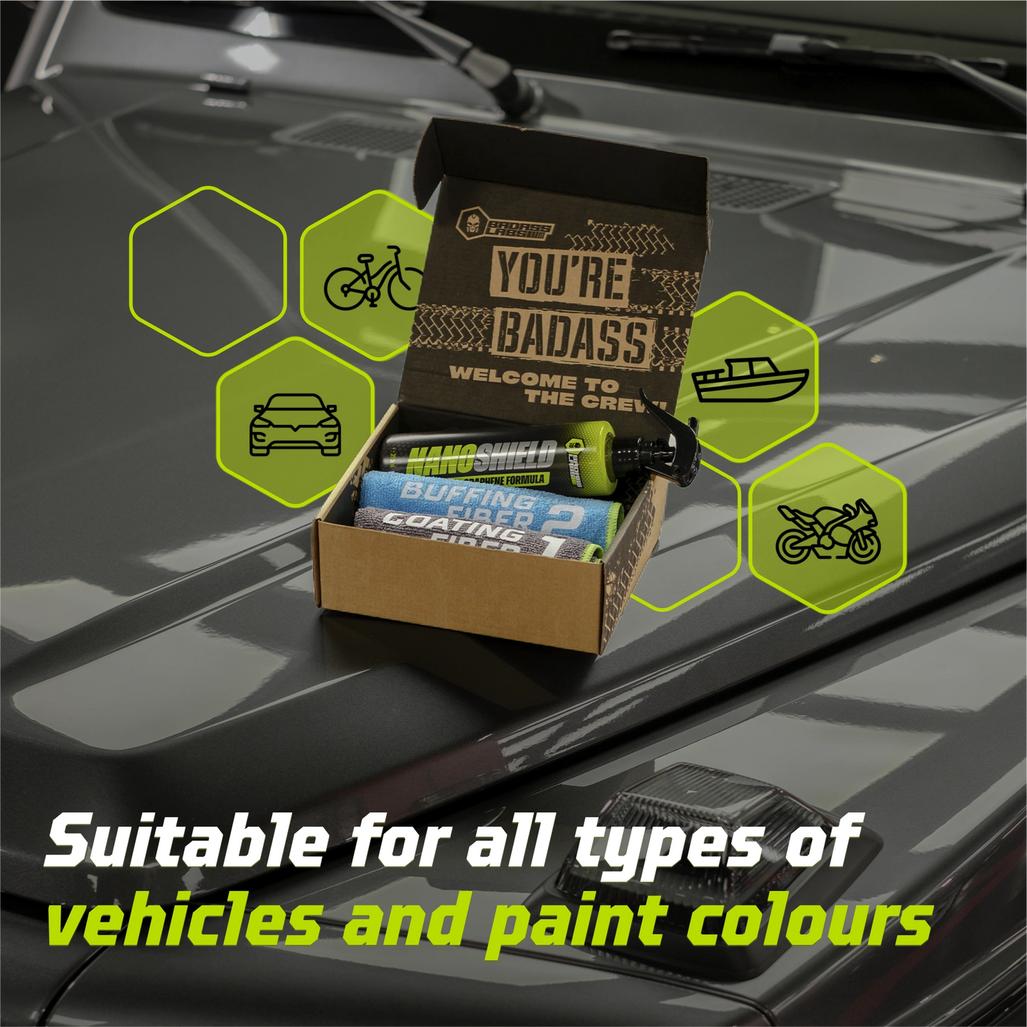 NanoShield -  Спрей с графен, керамика и силикон за полиране и защита на автомобилната боя