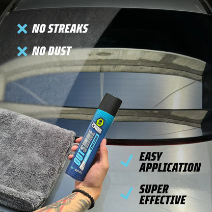 Outshine - Спрей с активна пяна с антистатичен ефект за почистване на стъклени повърхности.